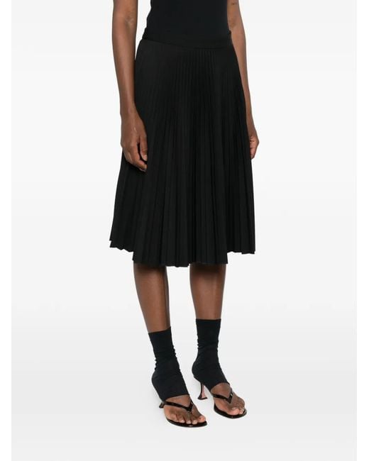 JULIE KEGELS Black Shirley Pleated-Design Midi Skirt