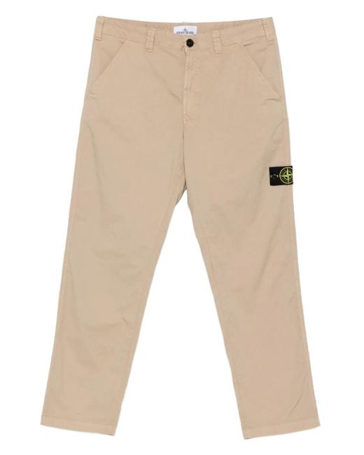 メンズ Stone Island パッチポケット パンツ Natural