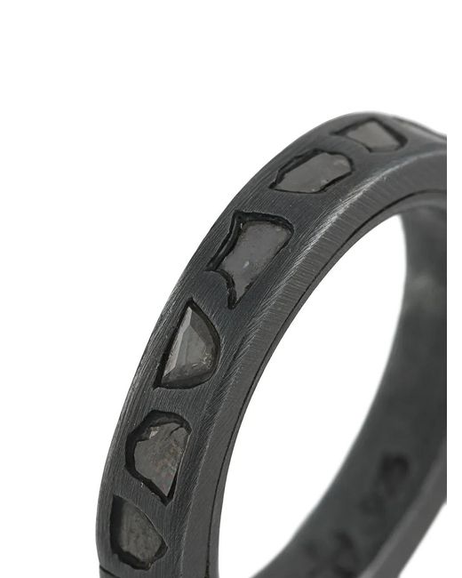 Parts Of 4 Diamond Detail Band Ring in Black | Lyst