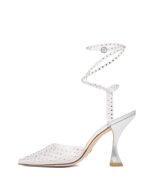 Stuart Weitzman White 100Mm Glam Xcurve Embellished Pumps