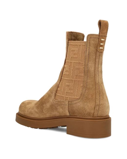 Fendi Brown Filo Suede Biker Boot