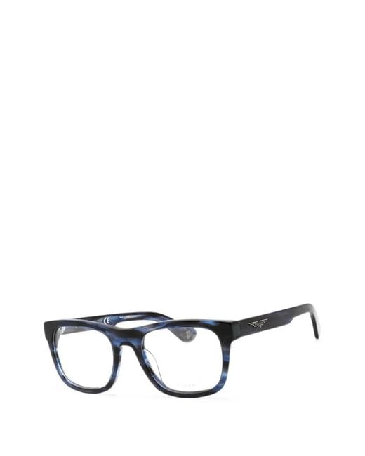 Police Black Rectangle-Frame Glasses for men