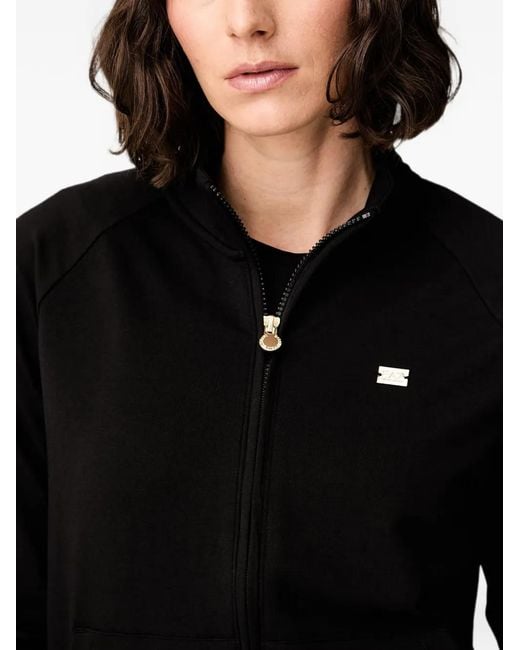 EA7 Black Logo-Plaque Raglan-Sleeve Jacket