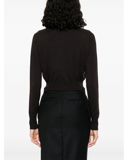 Sportmax Virgin Wool Polo Top Black