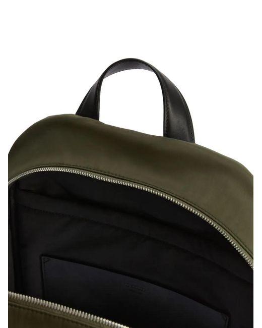 Jil Sander Green Logo-Patch Zipped Backpack for men