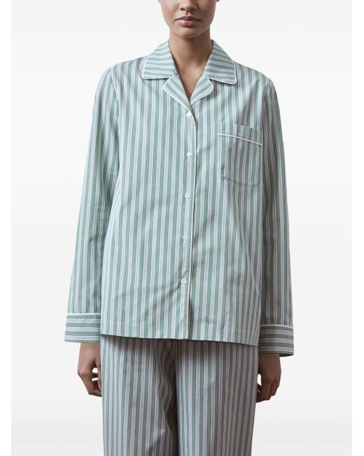 12 STOREEZ Blue Striped Cotton Pyjama Set