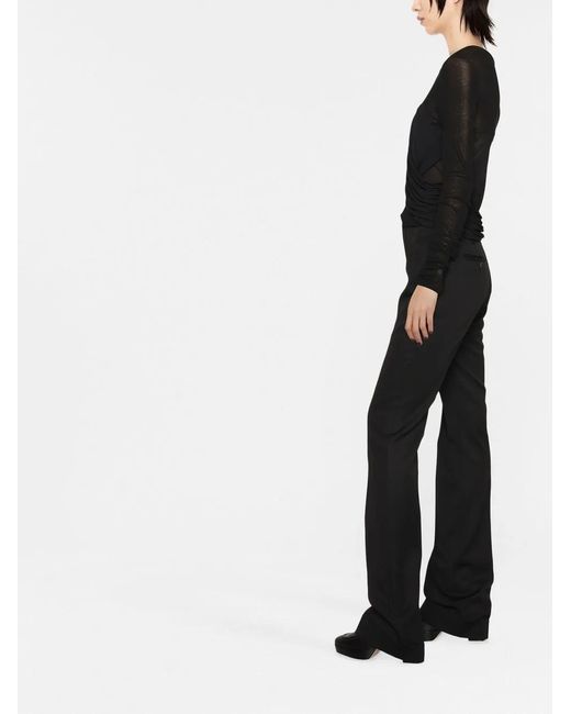 Balmain Black Draped-Panel Detail Top