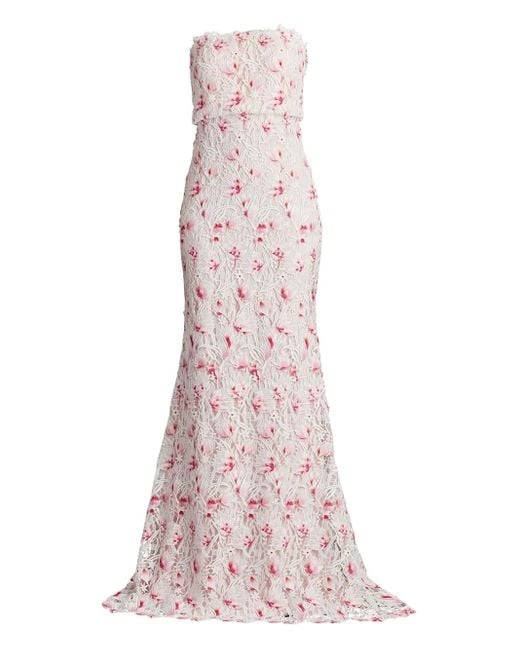 Tadashi Shoji Pink Floral-Lace Dress
