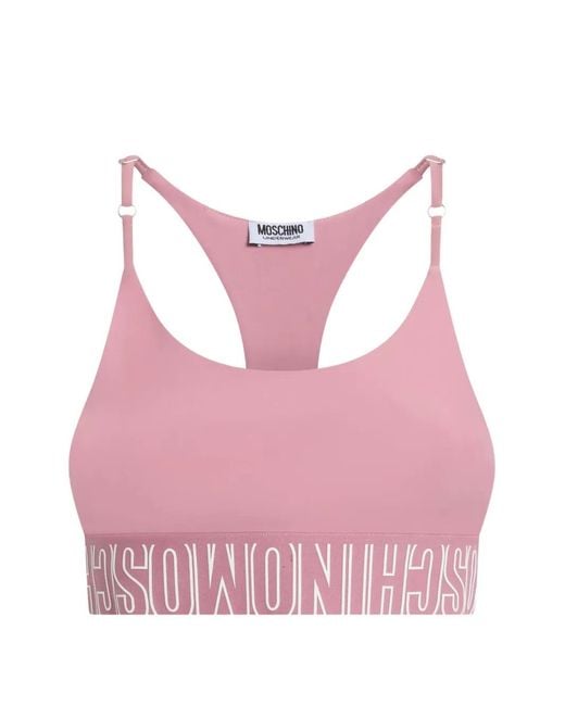 Moschino Pink Technical Fabric Crop Top