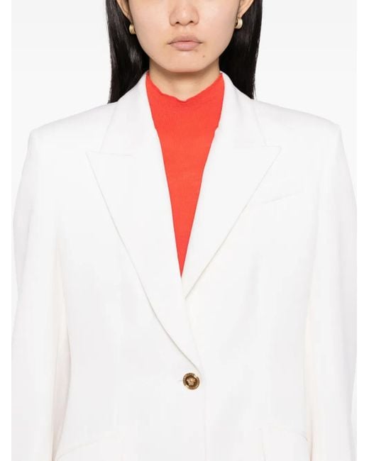 Versace Blazer Met Enkele Rij Knopen in het White
