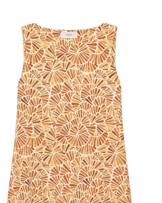 Maliparmi Natural Shell Printed Flared Dress