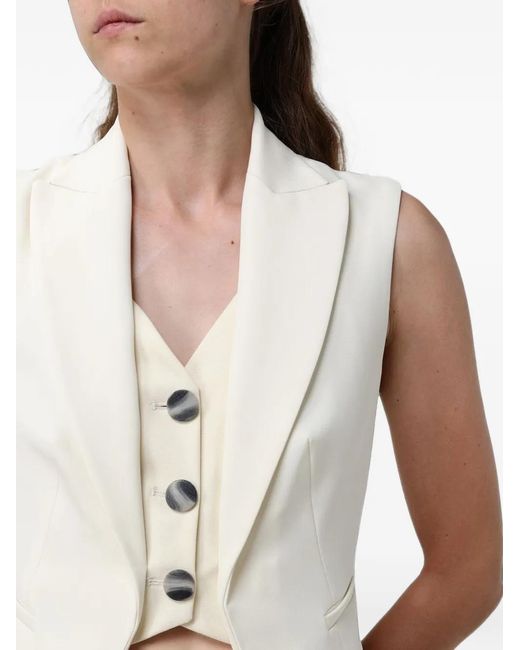 Hanita Gray Cropped Sleeveless Jacket
