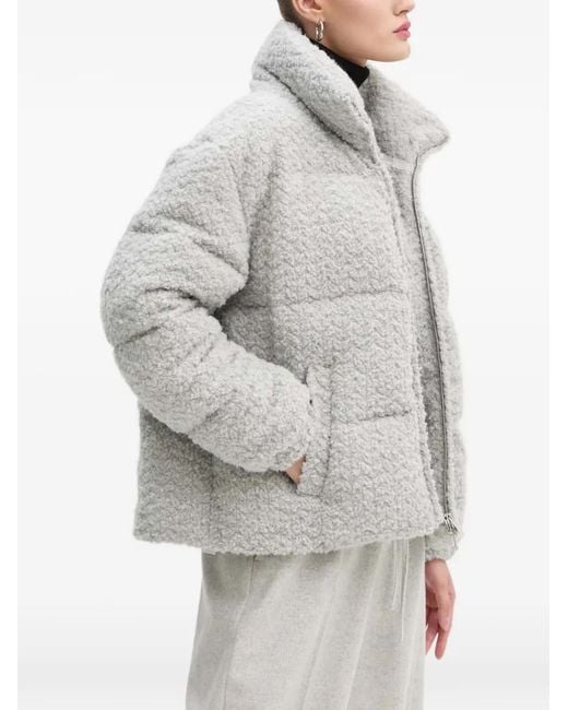 Moschino Gray Zip-Fastening Puffer Jacket