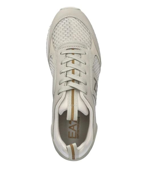 EA7 Gray Mesh-Panelled Sneakers