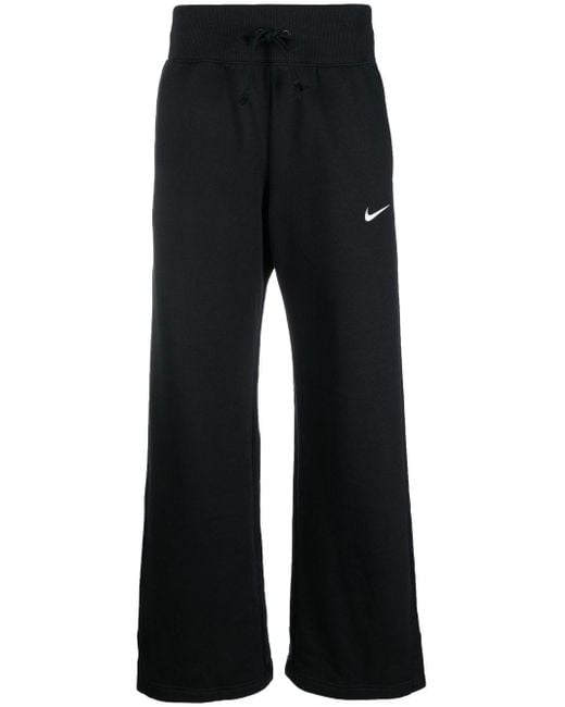 Nike Cotton Wide-leg Track Pants in Black | Lyst
