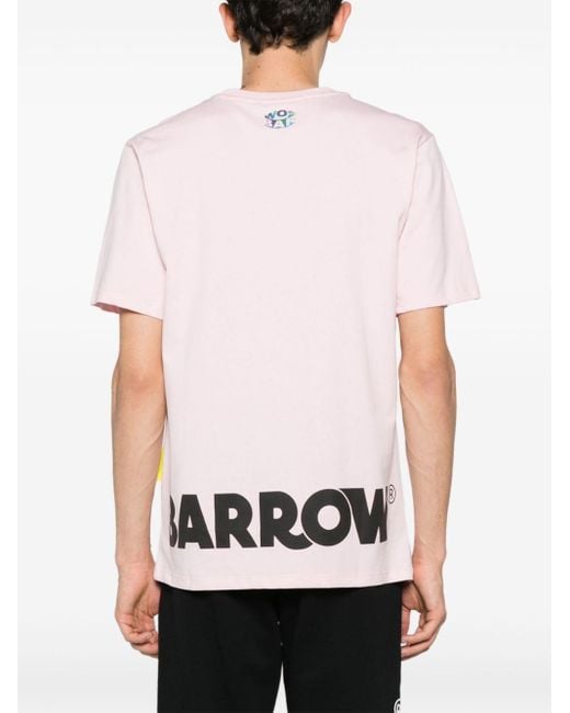 Barrow Katoenen T-shirt Met Logoprint in het Pink