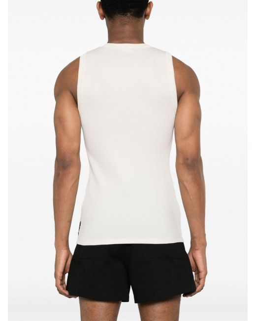 Camiseta de tirantes con placa del logo Fendi de hombre de color White