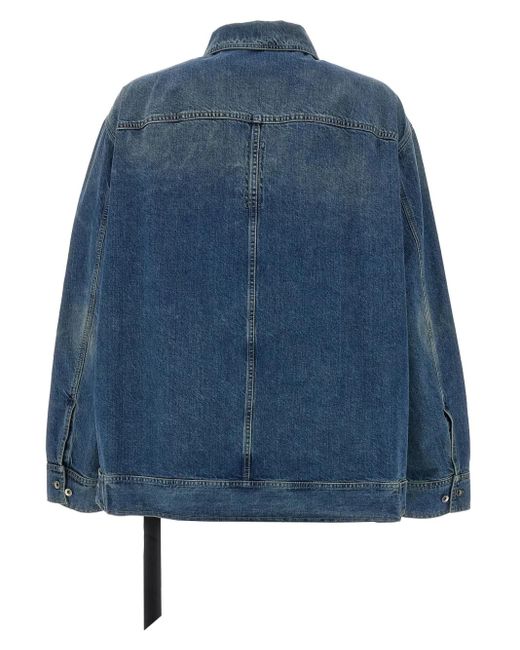 Rick Owens Blue Jumbo Worker Jacket for men