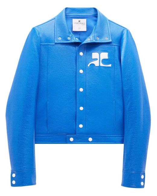 Courreges Blue Chest Logo-Patch Shirt Jacket for men