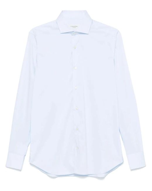 Tintoria Mattei 954 White Cutaway-Collar Shirt for men