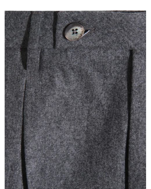 GTA IL PANTALONE Gray Pleated Wool Trousers for men