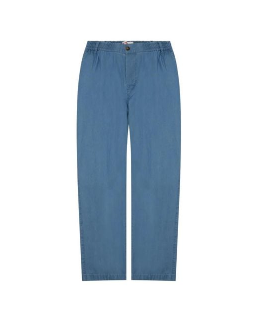 Mc2 Saint Barth Blue Calais Belt-Loop Buttoned Trousers for men
