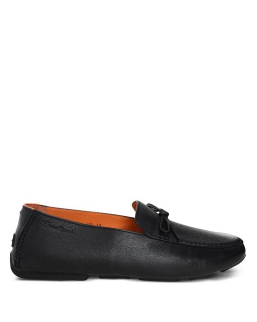 Santoni Black Havana Loafers for men