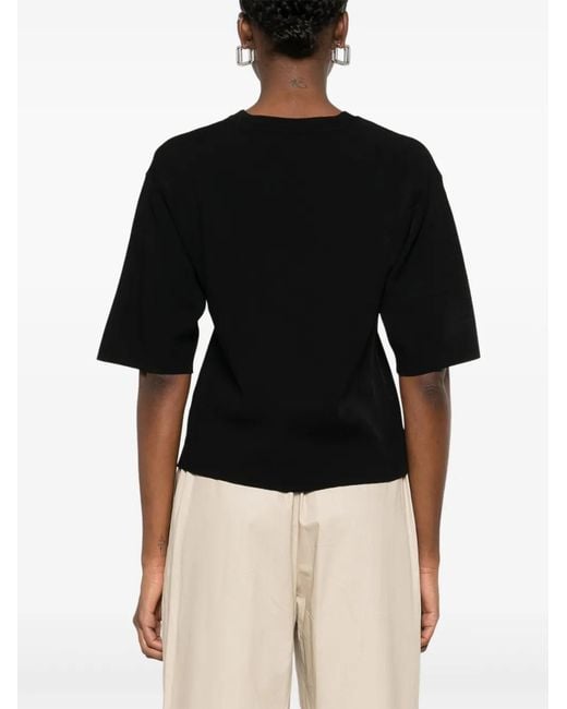 Yves Salomon Black Cropped T-Shirt