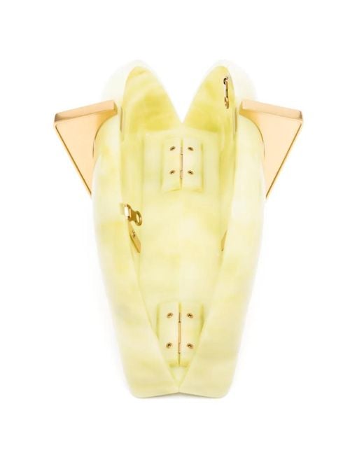 Cult Gaia Yellow Laguna Marbled Clutch Bag