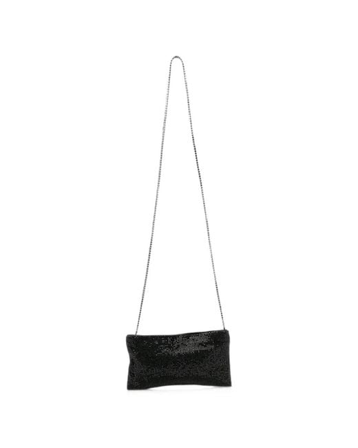 Benedetta Bruzziches White Crystal-Embellished Mesh Clutch Bag
