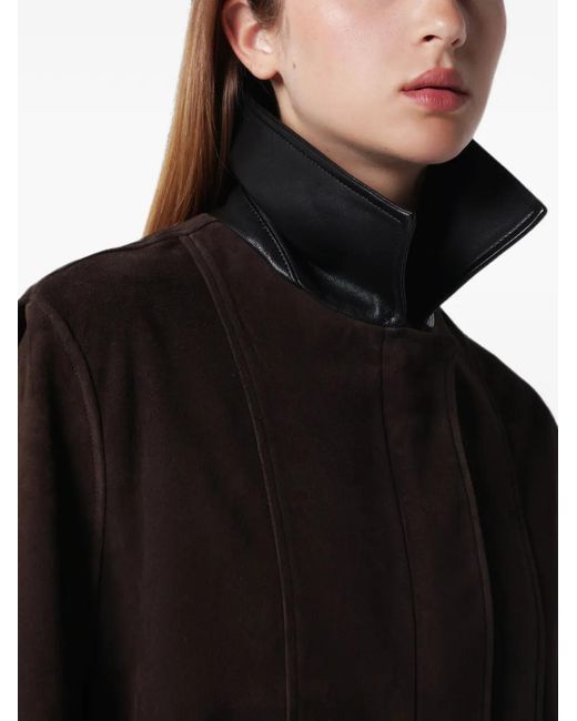 Nour Hammour Black Grange Long-Sleeve Suede Jacket