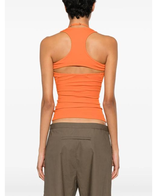 OTTOLINGER Orange Cut-Out Ribbed Tank Top