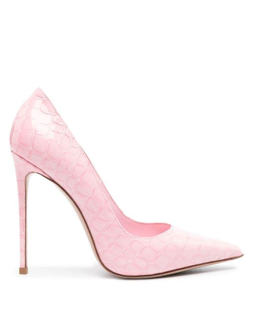 Le Silla Pink Eva 120mm Crocodile-embossed Pumps