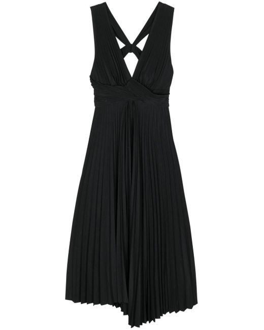 A.L.C. Everly Geplooide Midi-jurk in het Black