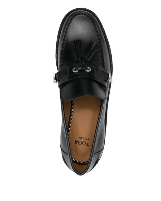 メンズ Toga Virilis レザーローファー Black