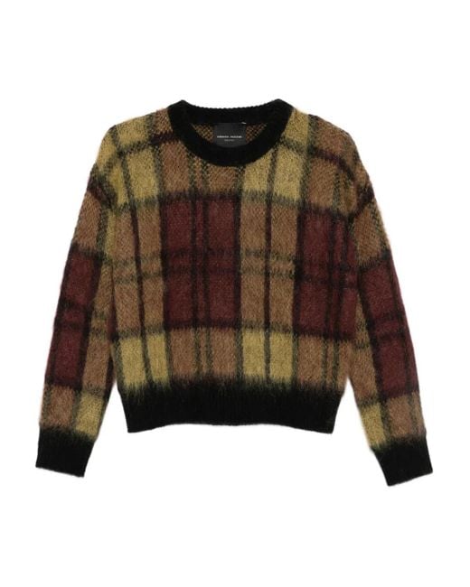 Maglione Con Motivo Scozzese di Roberto Collina in Brown