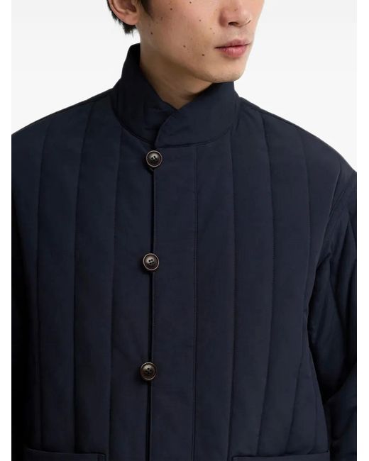 Barbour Blue Quilted High-Neck Jacket for men
