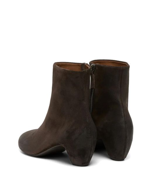 Marsèll Brown Stonda Pointed-Toe Suede Ankle Boots