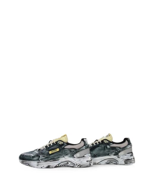 Autry Gray Hyperway Distressed-Effect Sneakers for men
