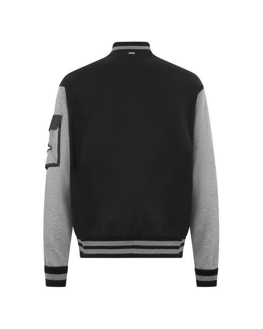 Herno Black Sleeve-Pocket Bomber Jacket for men