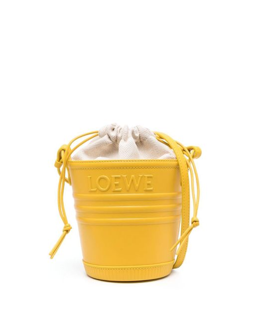 Loewe Yellow Jardinier Leather Bucket Bag