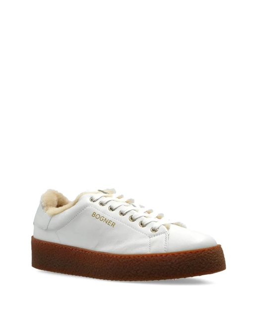 Bogner White Lucerne Shearling-Lined Sneakers