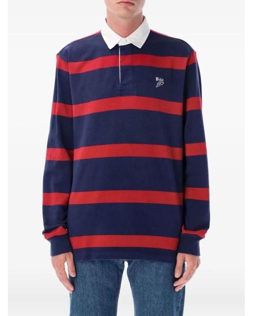 Polo Ralph Lauren Blue Rugby-Stripe Polo Shirt for men