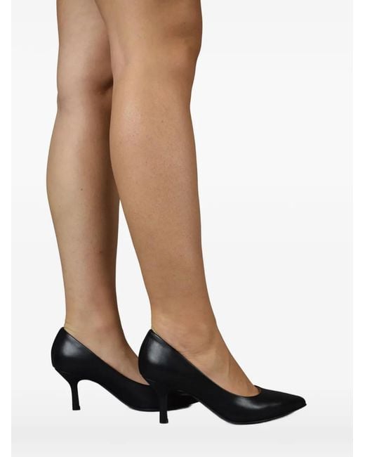 Walter Steiger Black Pointed-Toe Leather Pumps