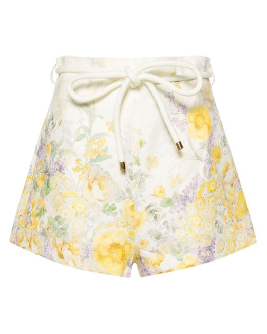 Shorts Harmony con estampado floral Zimmermann de color Metallic