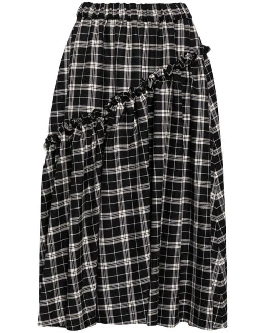 Noir Kei Ninomiya Layered Checked Skirt in Black Lyst UK