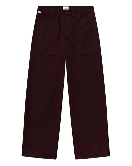Citizens of Humanity Red Cargo-Pockets Wide-Leg Jeans