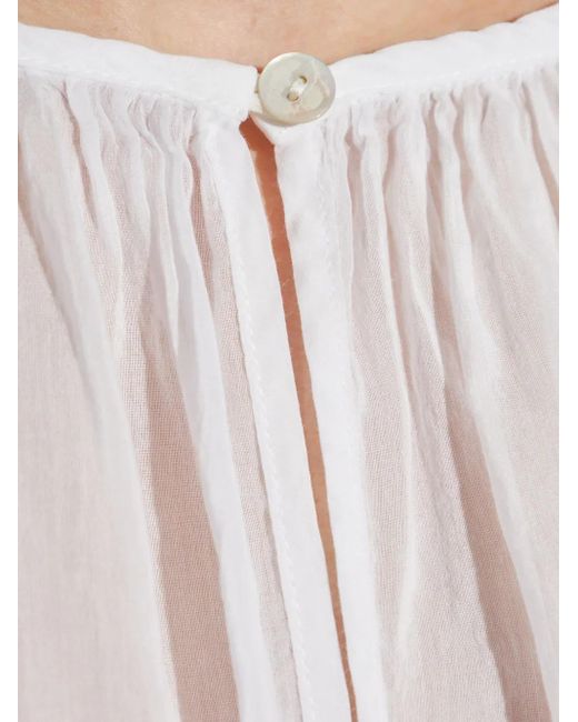 Forte_forte White Cotton And Silk Blend Blouse