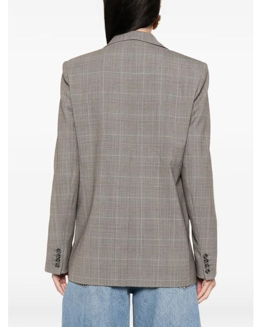 Maje Gray Checked Suit Jacket