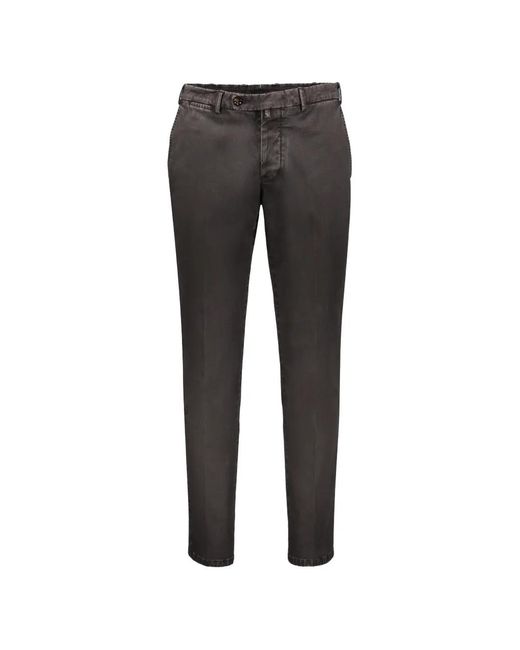 Moorer Gray Front-Pocket Chino Trousers for men